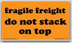 4x7" Freight Do Not Stack On Top Fragile Labels 500/rl