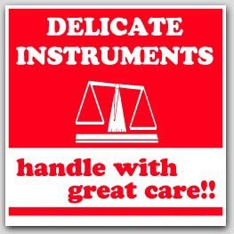 6x6" Fragile Delicate Instruments Labels 500/rl