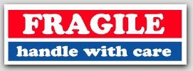 1x3" Fragile Handle With Care Labels 500/rl