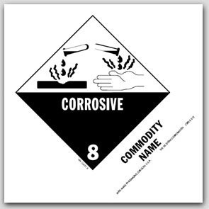 Corrosive Liquid, Acidic Organic, n.o.s. UN326 5x4" Paper Labels 500/rl