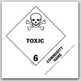 Toxic, Liquid, Organic n.o.s. UN2810 5x4" Paper Labels 500/rl