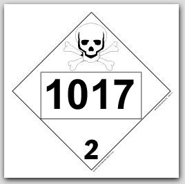 Printed UN1017 Chlorine Polycoated Tagboard Placards 25/pkg