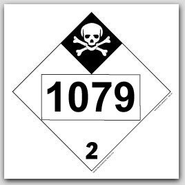 Printed UN1079 Sulfur Dioxide, Liquified Polycoated Tagboard Placards 25/pkg