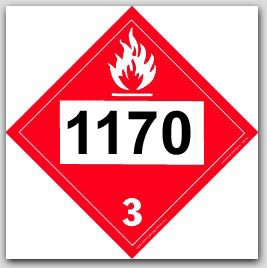 Printed UN1170 Ethyl Alcohol, Ethanol, Ethanol Solution Polycoated Tagboard Placards 25/pkg