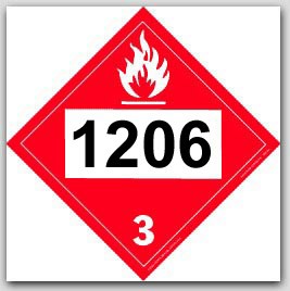 Printed UN1206 Heptanes Polycoated Tagboard Placards 25/pkg