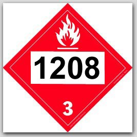 Printed UN1208 Hexanes Polycoated Tagboard Placards 25/pkg