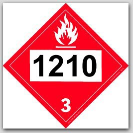 Placards Printed UN1210 Printing Ink on self adhesive vinyl. 25/pkg