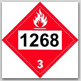 Printed UN1268 Petroleum Distillate's, n.o.s. Flammable - Polycoated Tagboard Placards 25/pkg