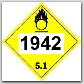 Placards Printed UN1942 Ammonium Nitrateon self adhesive vinyl. 25/pkg