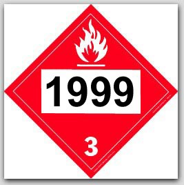 Placards Printed UN1999 Asphalton self adhesive vinyl. 25/pkg