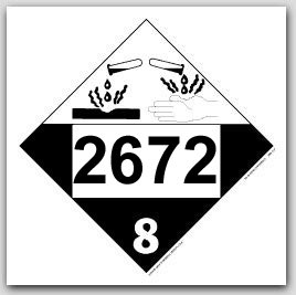 Printed UN2672 Ammonia Solutions Polycoated Tagboard Placards 25/pkg