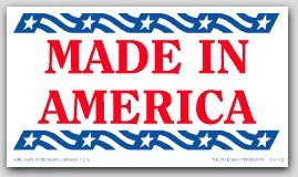 2x3-1/2" Made In America Labels 1000/rl