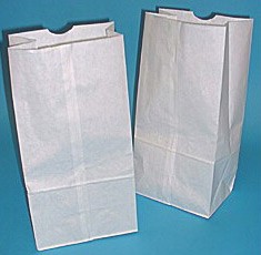 #12 White Regular Duty Grocery Bags 7-1/16x4-1/2x13-3/4 - 500/Bale