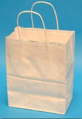 16x6x19-1/4 White Paper Shopping Bags - 200/cs
