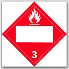 Flammable Liquids Class 3 Polycoated Tagboard Placards 25/pkg