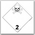 4x4" Class 2 Gases Vinyl Labels 500/rl