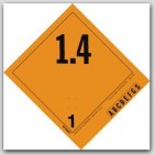 4-1/2x4" Class 1.4 Explosives Vinyl Labels 500/rl