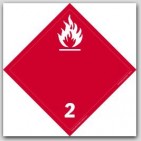 Gases Class 2 Self Adhesive Vinyl Placards 25/pkg