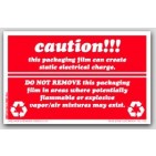 5x8" Caution Static Electrical Charge Labels 500/rl