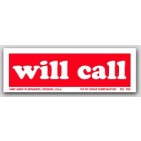 1x3" Will Call Shipping Labels 500/rl