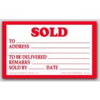 5x3" Sold Shipping Labels 500/rl