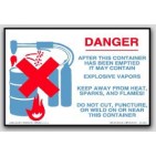 4x6" Danger Explosive Vapors Labels 500/rl