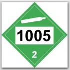 Placards Printed UN1005 Ammonia, Anhydrous, Liquified on self adhesive vinyl. 25/pkg