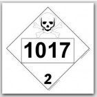 Printed UN1017 Chlorine Polycoated Tagboard Placards 25/pkg